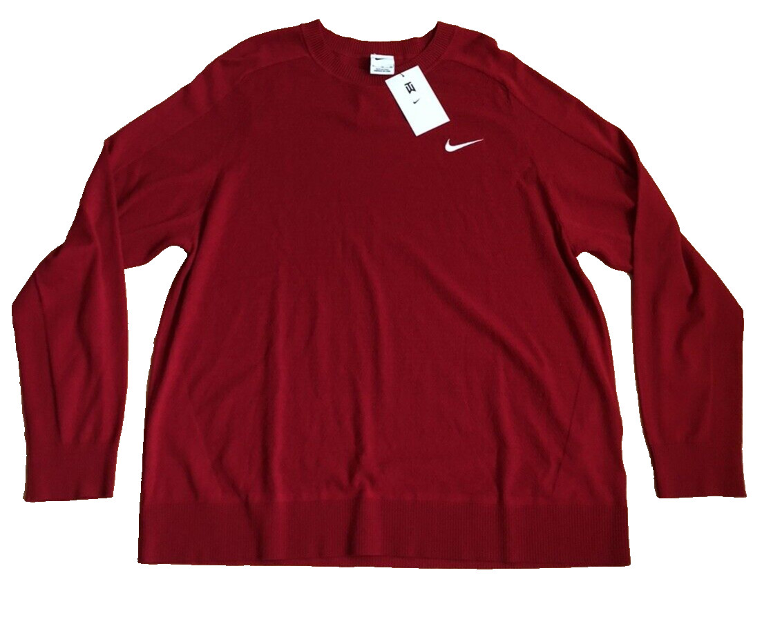 Nike Golf Tiger Woods TW Red White Black Knit Sweater DR5291-687 Men's Sz XL NEW