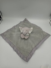 2018 Carter's Gray w/White ears Elephant Plush Satin Back Lovey Security Blanket