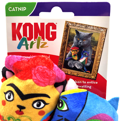KONG Artz 2-pk Kahlo/Picasso Crinkly Durable Soft Catnip Cat Toys
