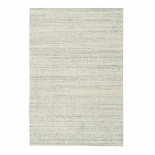 5'10"x9' Beige Variegated Textured Modern Design Wool Hand Loomed Rug G64606