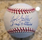 Bob Feller Autographed Signed 3 No Hitters Official MLB Baseball