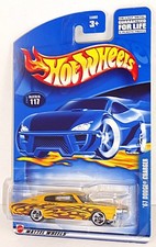 Hot Wheels 2002 Mainline #117 '67 Dodge Charger Dark Yellow w 3SPs Malaysia Base
