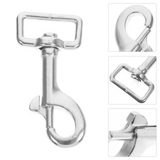 2Pcs Reusable Stainless Steel Swivel Snap Clips for Dog Leashes Outdoor Silver