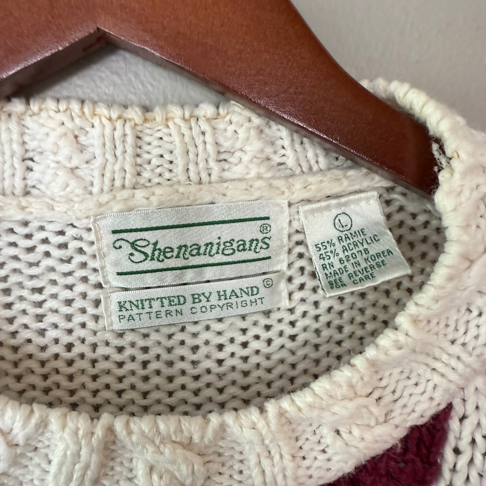 Vintage Shenanigans Hand Knit Patchwork Sweater F… - image 11
