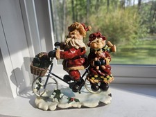 Rare MayRich Company Santa & Mrs. Claus Bicycle resin Christmas Figurine