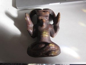 1 Chinese Lacquered Stone [S.G.= 2.51] Ram Idol