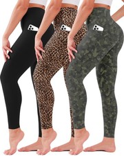 3 Pack Leggings for Women High Waisted No See-Through Tummy Control Soft Yoga...