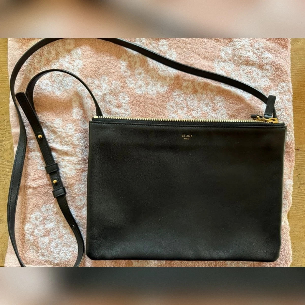 CELINE トリオショルダーバッグ CELINE Trio Zip Leather Exterior Bags & Handbags for Women for