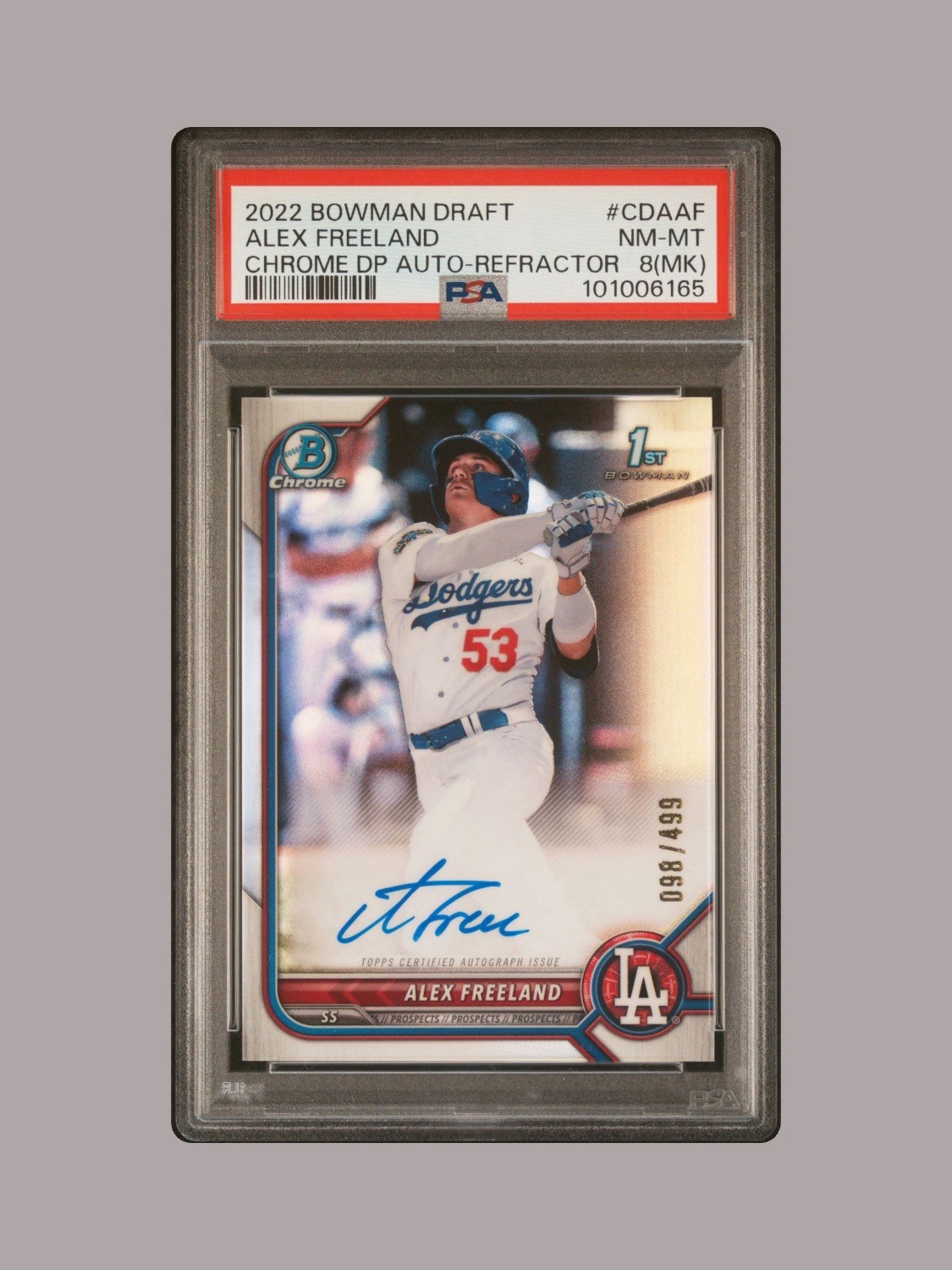 2022 Bowman Draft Chrome 1st - Alex Freeland - AUTO - Refractor /499 - Dodgers