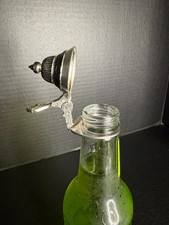 German Pewter Wine Bottle Stoppers - Hinged Flip Top Barware