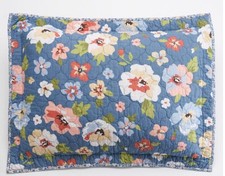 NEW Home Classics 2 Quilted Standard size Rev Pillow Shams Blue Bouquet Floral