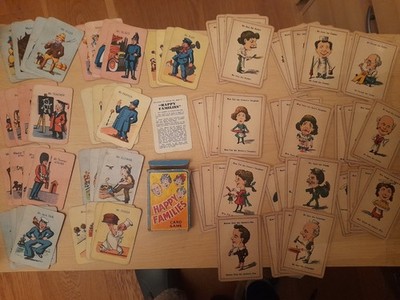 VINTAGE LOT HAPPY FAMILY 2 COMPLETE SETS c1920's 2 X 36 (9 FAMILIES) 1 NO BOX