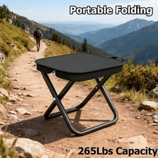 Small Folding Camping Stool Outdoor Portable Camping Fishing Chair w/ Carry Bag