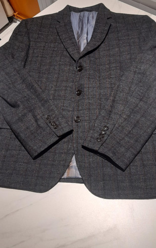 M&S Luxury Abraham Moon Pure New Wool Tartan Blazer Jacket 44R Short
