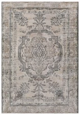 7' x 10' Vintage Tabriiz Distressed RugHand-knotted Rug Light Gray PK139