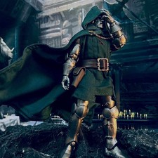 1/12 Green Wired Cape Cloak Robe Clothes for Doctor Doom 6" Action Figure Body