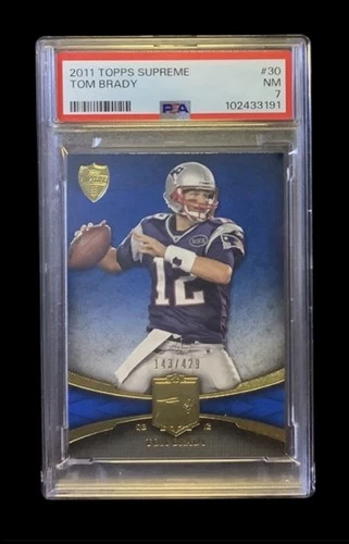 2011 topps supreme #30 tom brady; blue 143/429 color match PSA 7   **POP 6, 1^