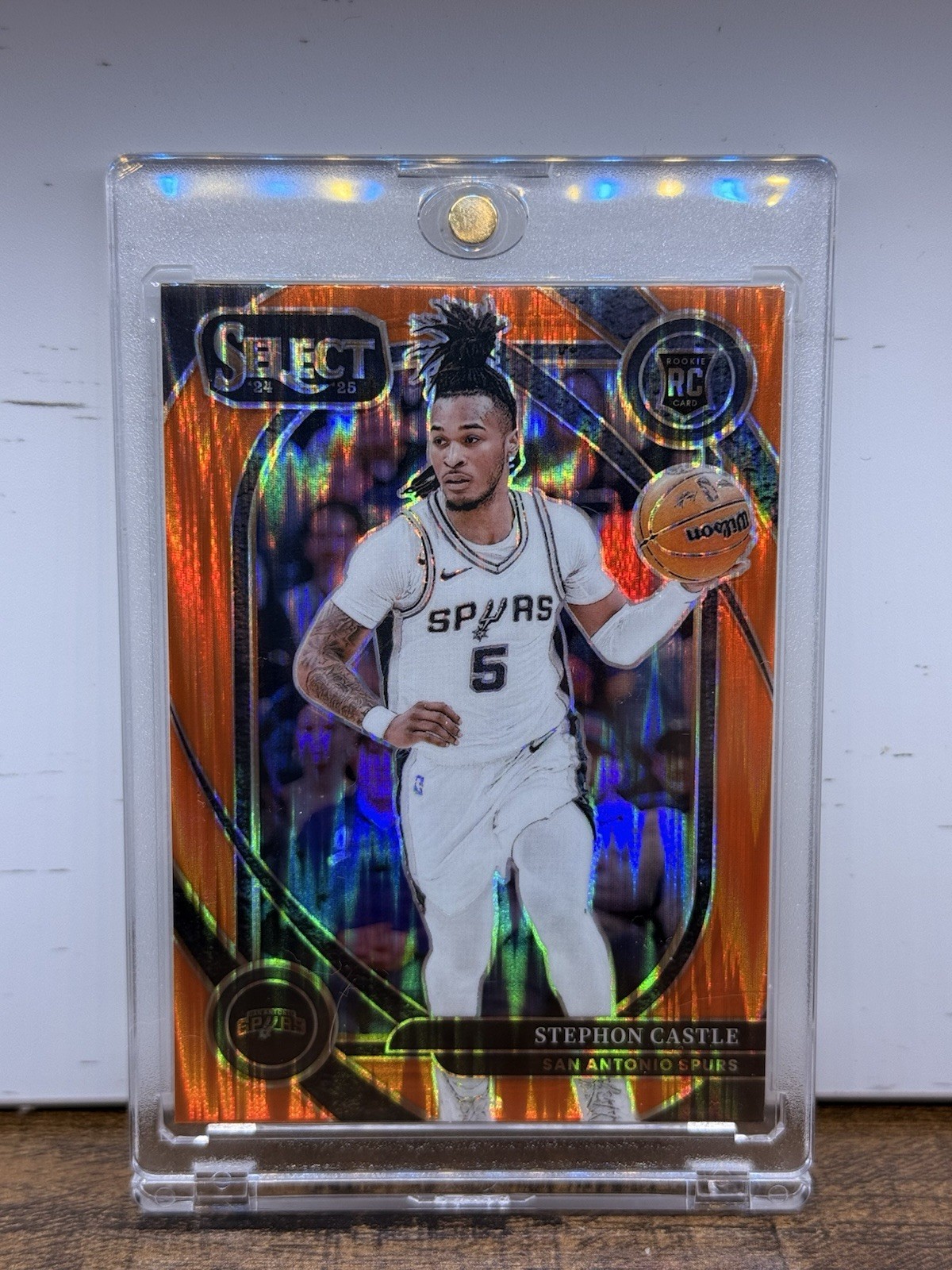 2024-25 Panini Select - Courtside Stephon Castle #292 Orange Flash Prizm RC