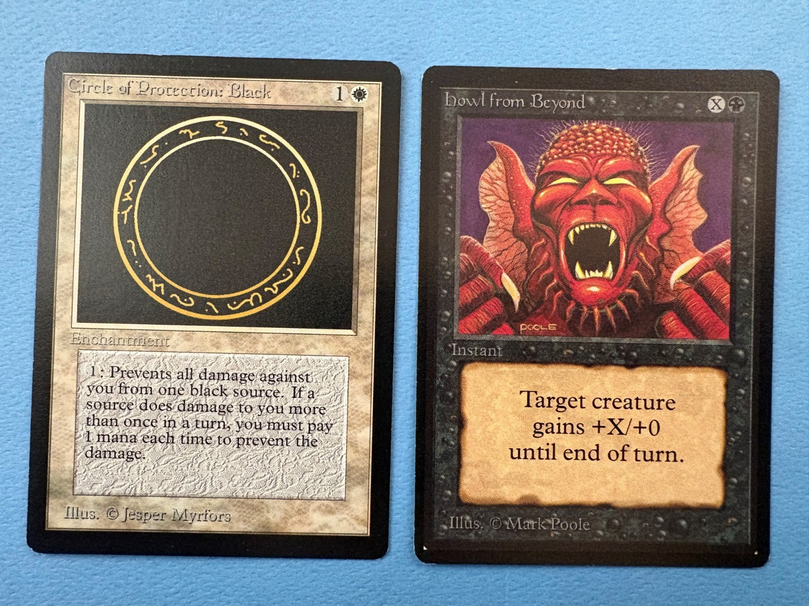 MTG Beta Edition, COP Black and Howl from Beyond! 1993 Vintage Magic!