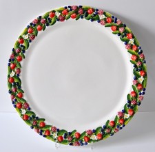 BASSANO KERAMIK   Tortenplatte  38 cm FRUTTINI Beeren MEDITERRANES GESCHIRR