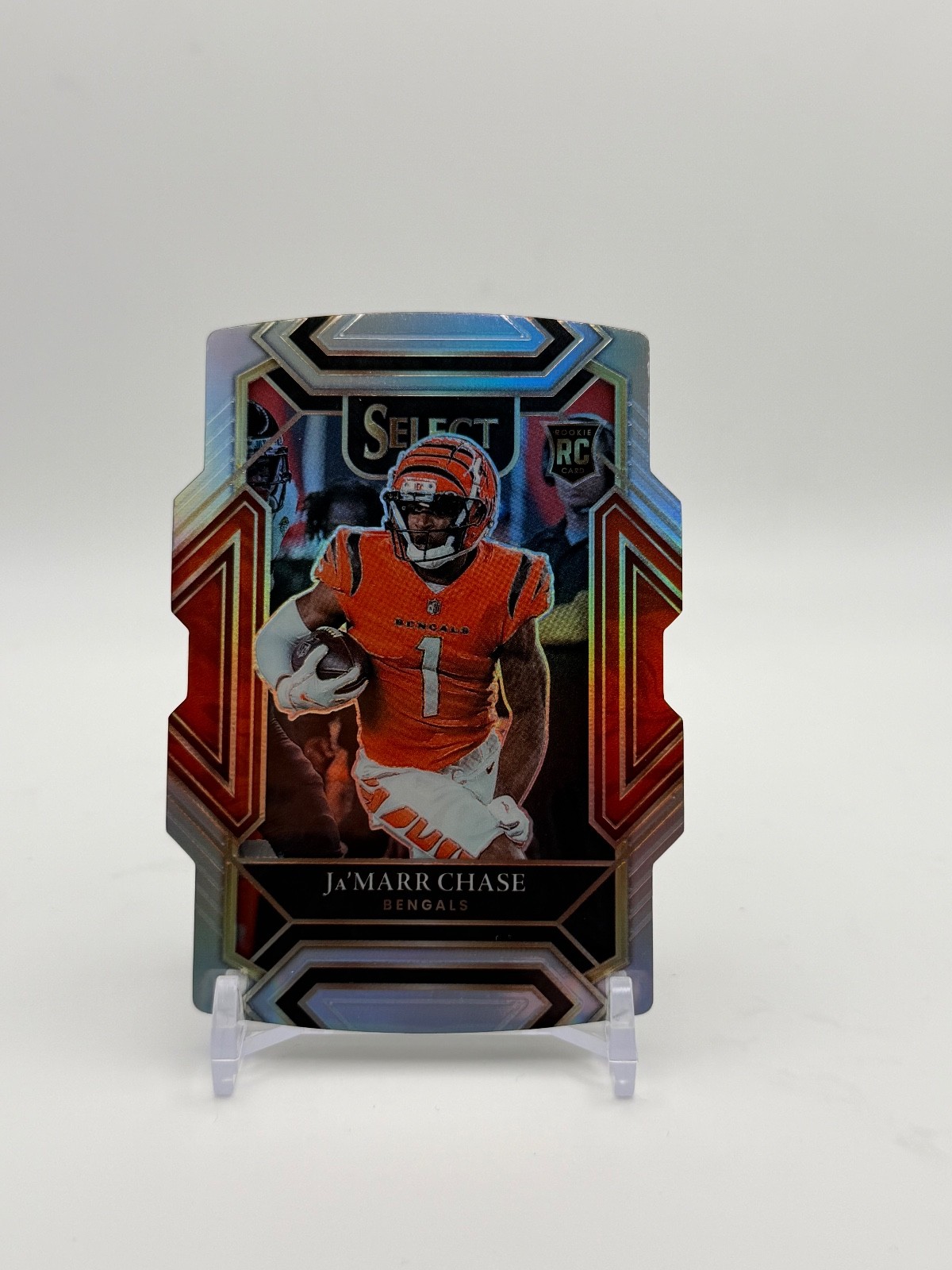2021 Panini Select – Ja’Marr Chase Club Level Die-Cut Silver Prizm | Bengals RC