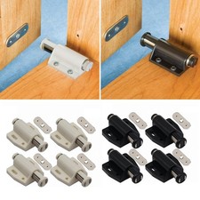 4*Magnetic Pressure Push To Open Touch Latch Cabinet Doors Beige Black