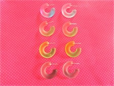 Translucent thick color block hoop 5 PAIRS