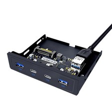 USB 3.2 Front Panel Expansion Adapter Desktop 3.5 Inch Drive Bay 4 Ports Black
