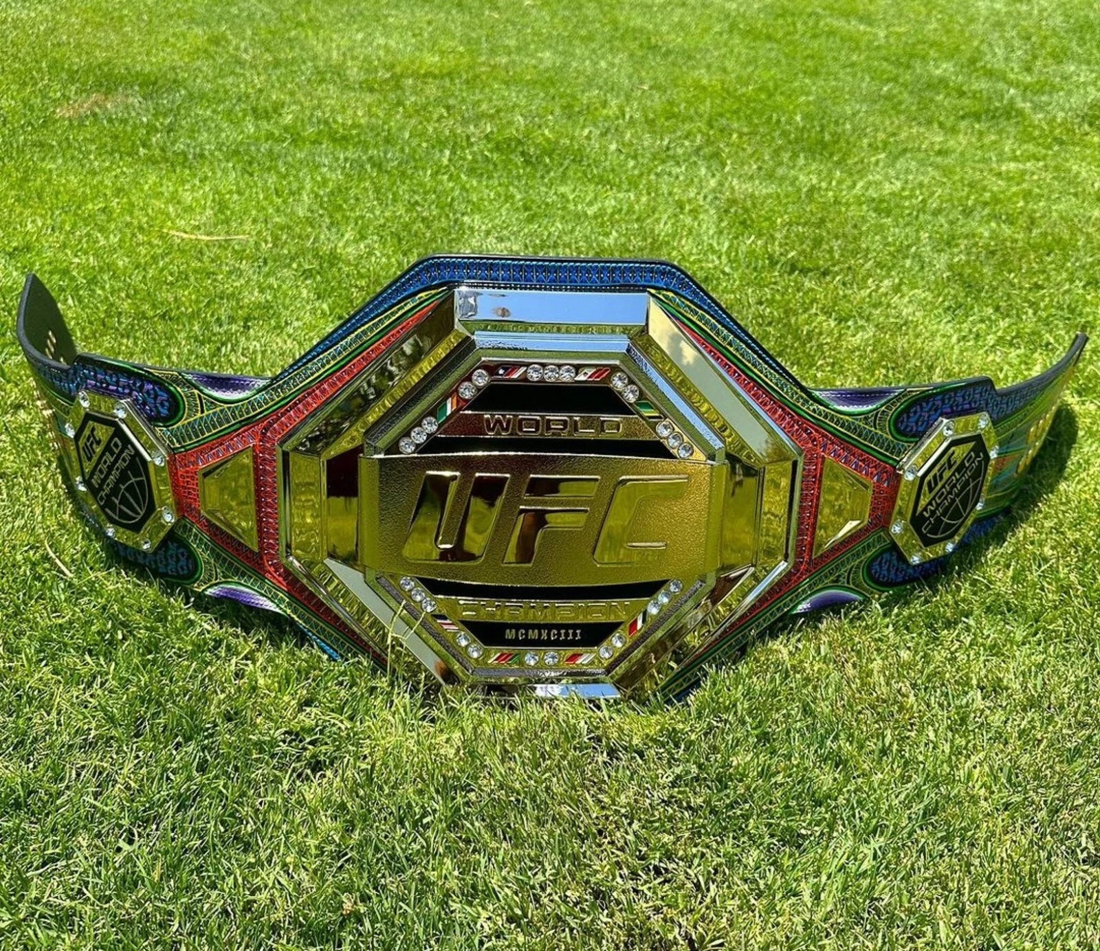 New Custom UFC Fighting Wrestling Championship Belt Replica Sublimation Leather