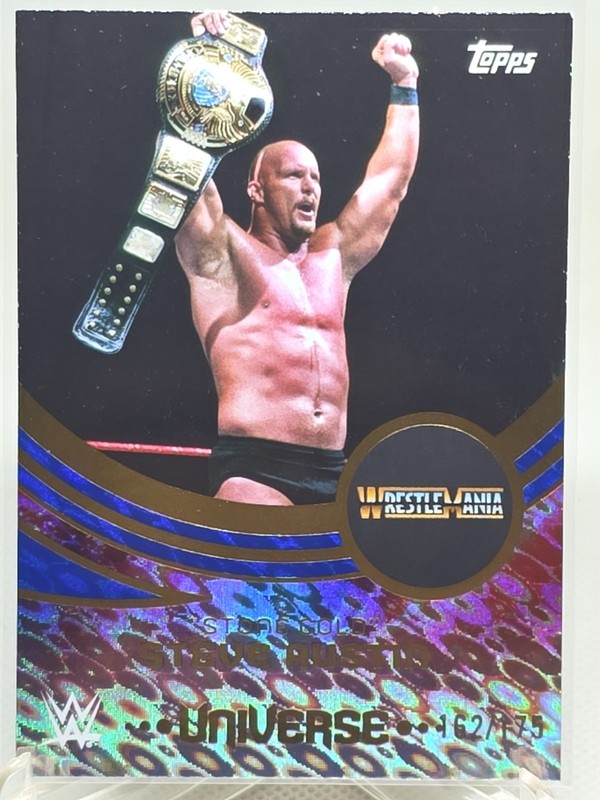2025 Topps Universe WWE STEVE AUSTIN Event Variation #245 Blue Pulse #'d /175