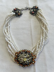 VINTAGE FLORENZA SIGNED SHORT 12” PEARL BEADED CHOKER NECKLACE!!