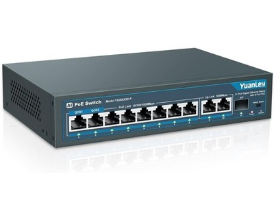 YuanLey 8 Port Gigabit PoE Switch with 2 Gigabit Uplink, 8 PoE+ Port 1000Mbps...