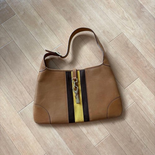 Gucci Vintage Jackie Shoulder Bag Brown Leather Tom Ford Era 1990s 2000s