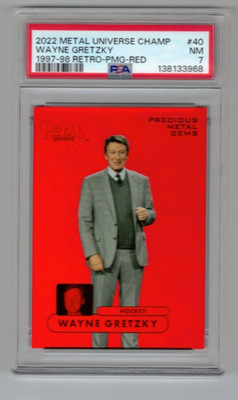 2022 Skybox Metal Universe Champions Red PMG 83/100 Wayne Gretzky GOAT HOF PSA 7