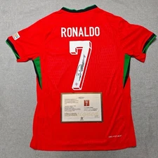 C. Ronaldo PRINTED AUTOGRAPH - Portugal Euro 2024 Home Jersey (Fan Version)