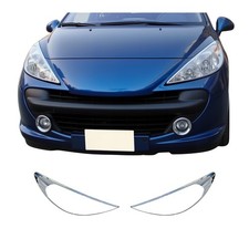 Scheinwerfer Leisten Scheinwerferblende für Peugeot 207 2006-2015 Chrom ABS 2tlg