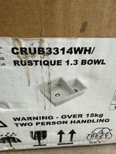 Rangemaster Rustique Inset 1.3 Bowl Ceramic Kitchen Sink with Waste - CRUB3314WH