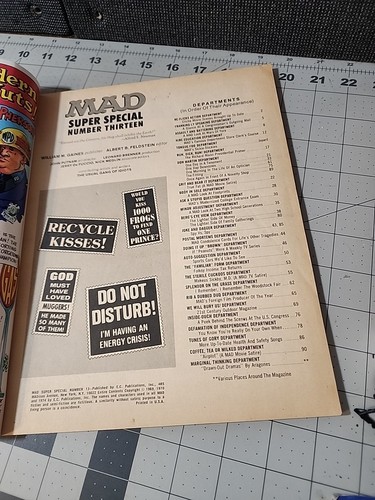 Mad Magazine 1974 SUPER SPECIAL #13 con Mad Sickie Stickie - Articolo Nixon - Foto 12 di 23
