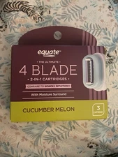 equate women razor Cucumber Melon 4 Blades 2 In 1 Cartridge