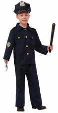 POLICE BOY blue cop officer unifrom boys kids navy costume halloween MEDIUM 8-10