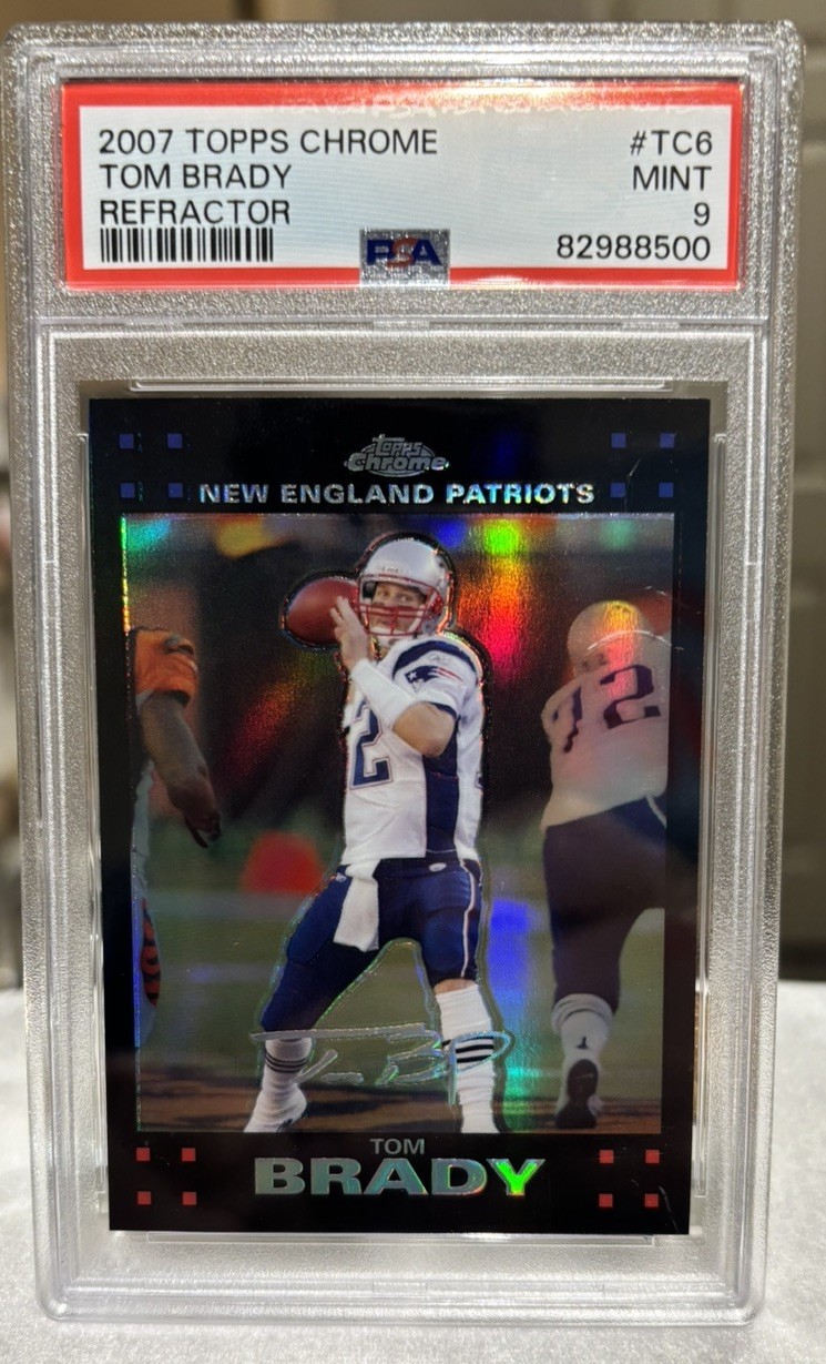 2007 Topps Chrome Refractor #TC6 Tom Brady PSA 9 Mint Patriots HOF