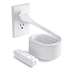 Kasonic 25FT Flat Plug Extension Cord UL Listed 16/3 SPT-3 1625W Power Strip ...