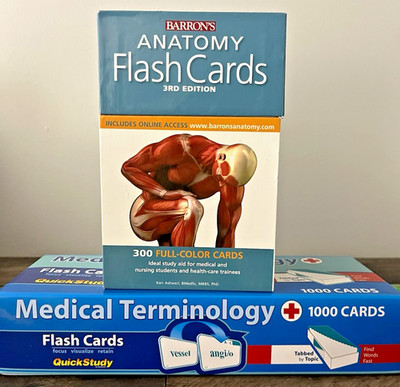 Barron's Anatomy Flash Cards 3rd Ed. & Quick Study Flashcards (1000) Cards