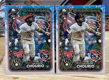2024 Topps Holiday Jackson Chourio RC #H119 Lot Elf Hat Variation/Base Brewers
