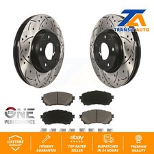 Front Coated Drilled Slotted Disc Brake Rotors And Ceramic Pads Kit For Mazda 6