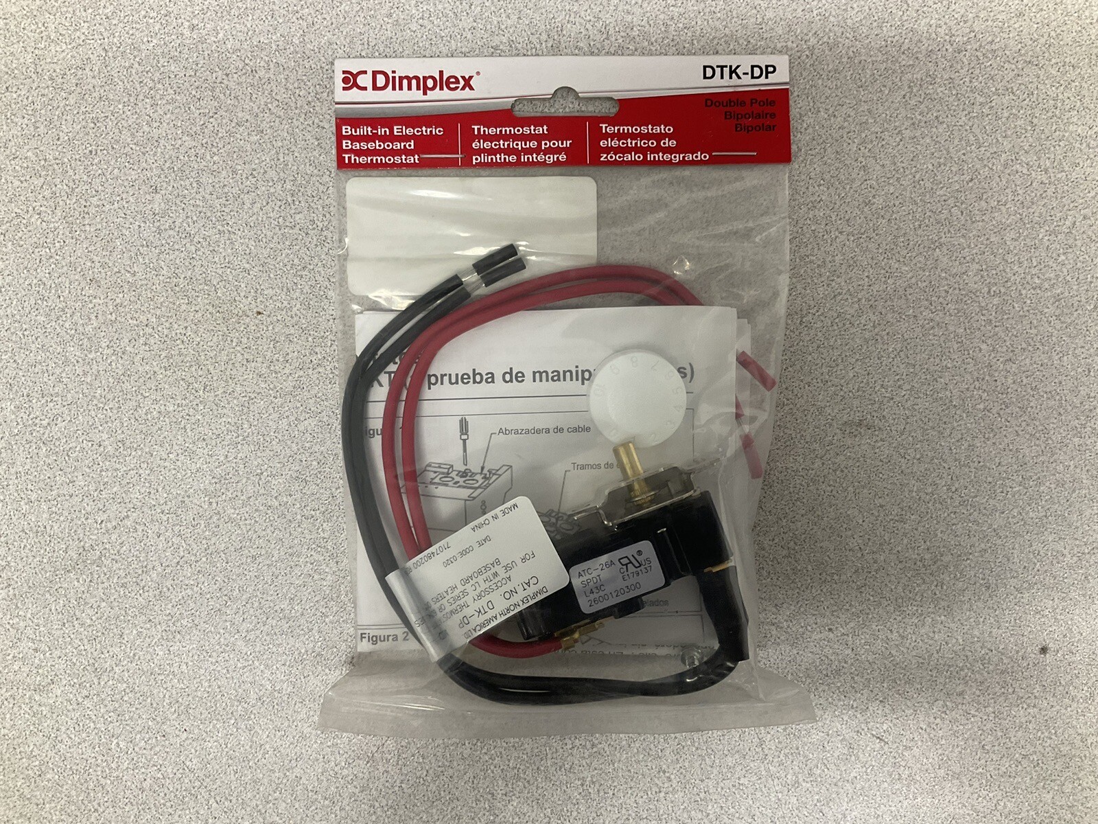 Dimplex DTKDP DBL Double Pole Electric Baseboard Heater Thermostat Kit