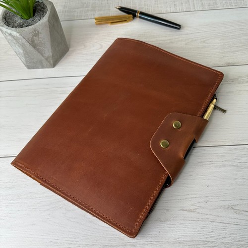 Leather Book Cover A5 Travel Journal Notebook Holder Diary Refillable Organizer - 第 12/12 張圖片