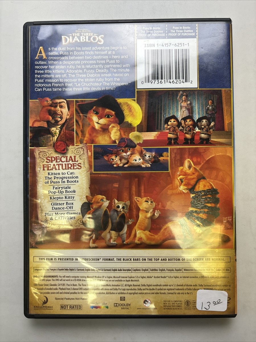 Puss In Boots: The Three Diablos (2012, DVD) | eBay