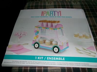 Unique Party! Treat Stand Centerpiece Ice Cream Style Cart, New in Pack