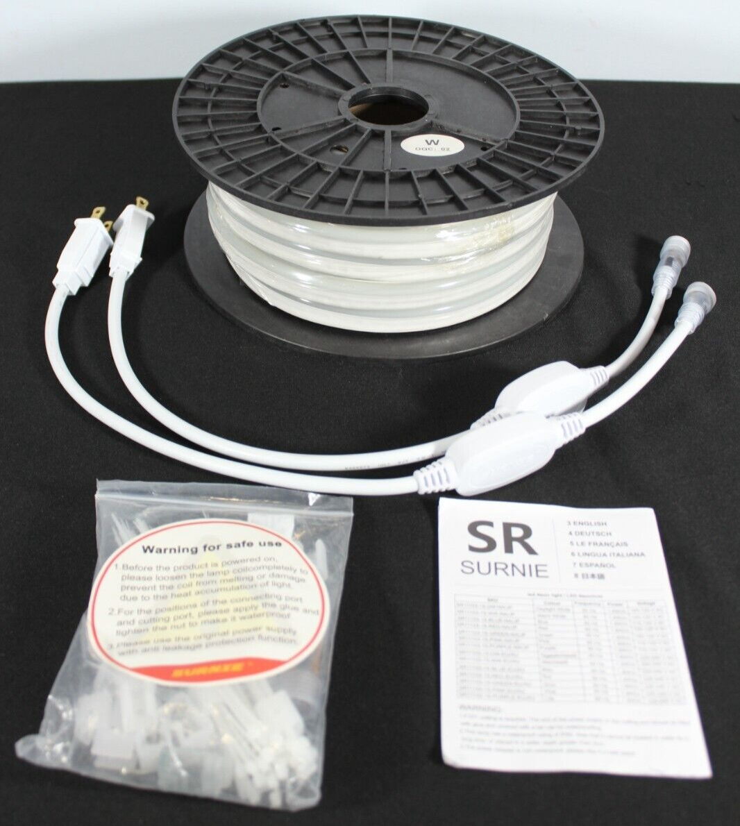 SURNIE 50ft LED Neon Rope Lights 110V Flex Blue Neon Light Outdoor